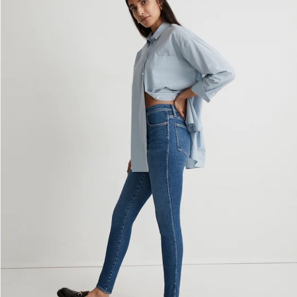 Madewell 10” High Rise Skinny Denim Jeans Women’s 26 Eardley Blue Wash Stretch - Picture 2 of 13